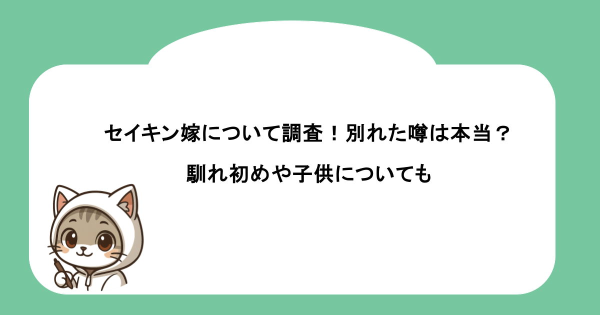 セイキン嫁について調査!別れた噂は本当?馴れ初めや子供についても